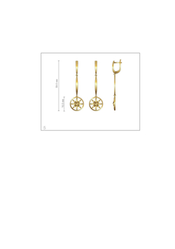 СЕРЬГИ СЕРЕБРЯНЫЕ "ЗВЕЗДА СОЮЗА" В ПОЗОЛОТЕ