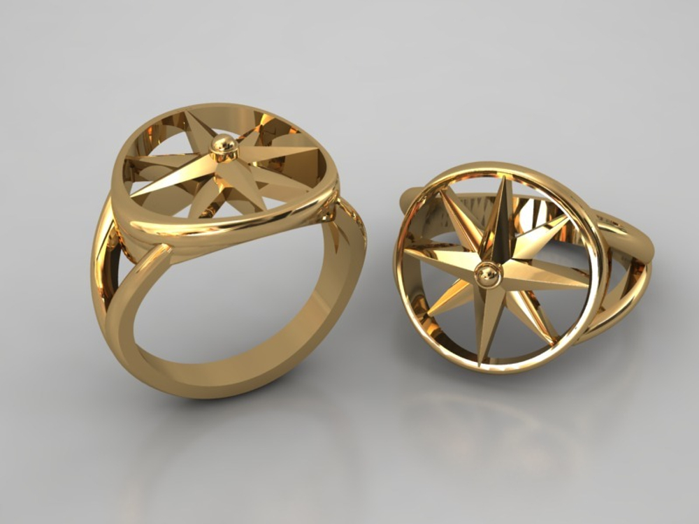 КОЛЬЦО ЗОЛОТОЕ "ЗВЕЗДА СОЮЗА" С БРИЛЛИАНТОМ