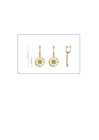 СЕРЬГИ ЗОЛОТЫЕ "ЗВЕЗДА СОЮЗА" С БРИЛЛИАНТАМИ