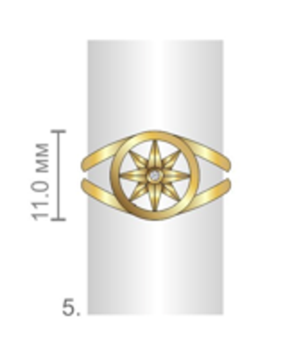 КОЛЬЦО СЕРЕБРЯНОЕ "ЗВЕЗДА СОЮЗА" В ПОЗОЛОТЕ