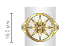 КОЛЬЦО ЗОЛОТОЕ "ЗВЕЗДА СОЮЗА" С БРИЛЛИАНТОМ