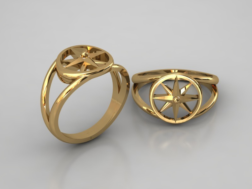 КОЛЬЦО СЕРЕБРЯНОЕ "ЗВЕЗДА СОЮЗА" В ПОЗОЛОТЕ