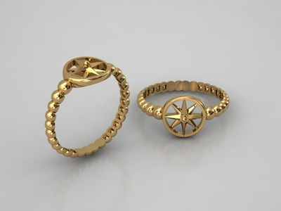 КОЛЬЦО СЕРЕБРЯНОЕ "ЗВЕЗДА СОЮЗА" В ПОЗОЛОТЕ